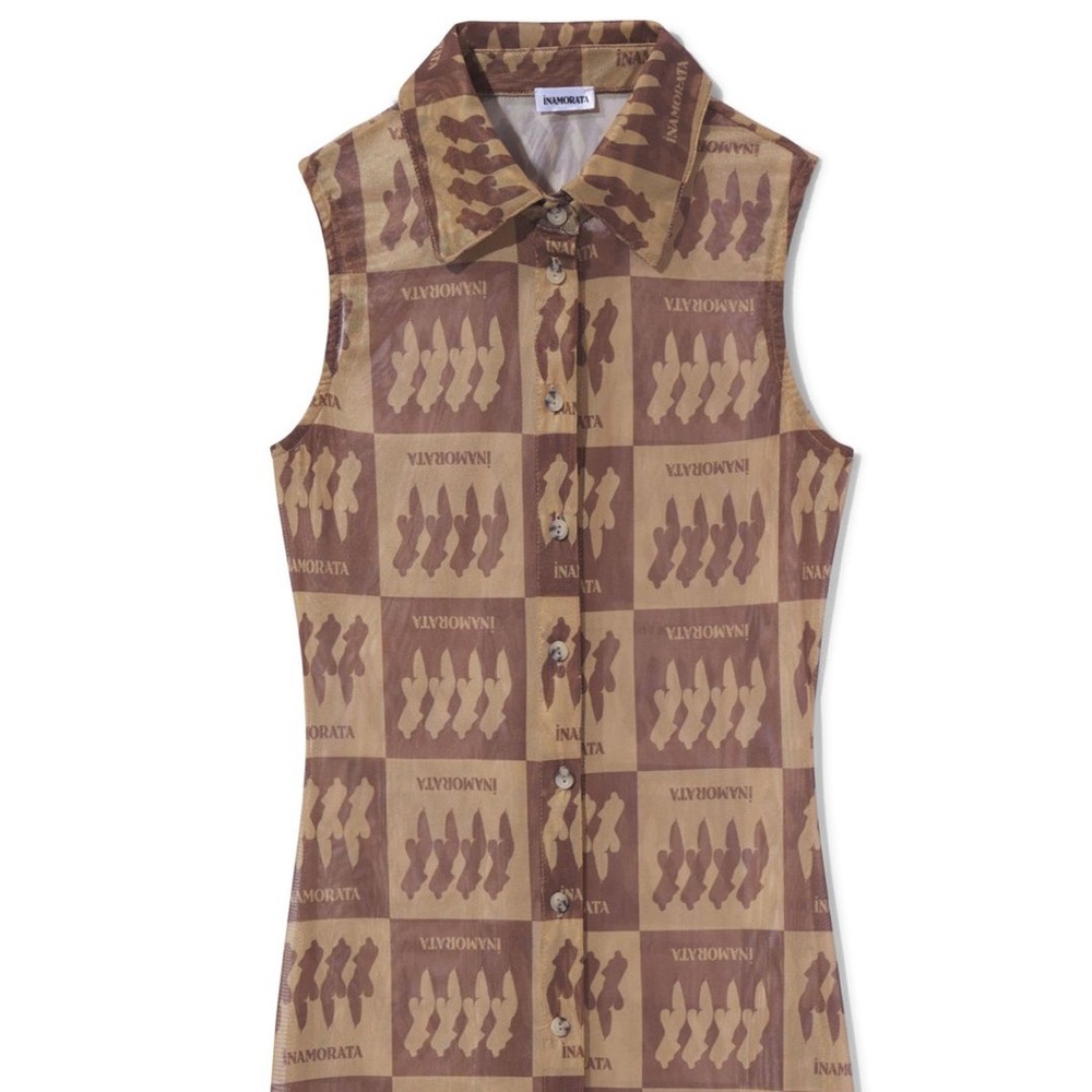 INAMORATA ROXBURY DRESS in BROWN CHECK SIZE MEDIUM